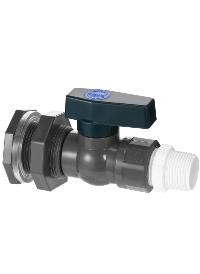 Rain Bucket Faucet, 3/4" PVC Bucket Diverter Kit with Bulkhead Fitting Hose Faucet Adapter and Thread Sealing Tape for Tanks, Aquariums, Tubs, Pools, Garden Faucet Kits  - Image 1