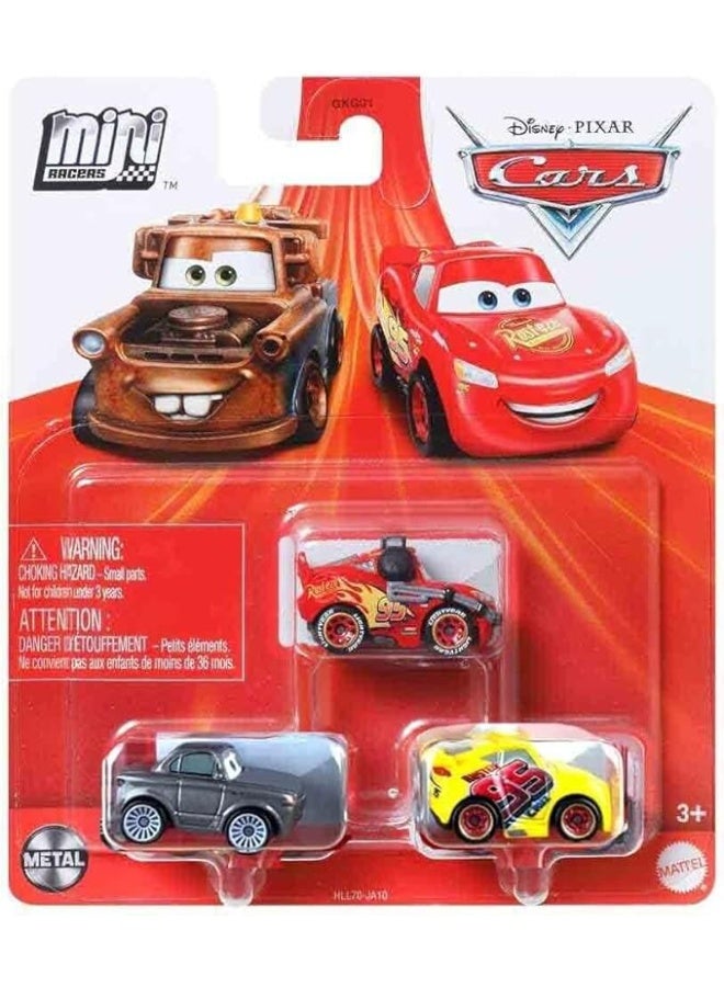 Disney Cars مجموعة سيارات سباق ميني من ديزني بيكسار 3-pack متنوع GKG01
