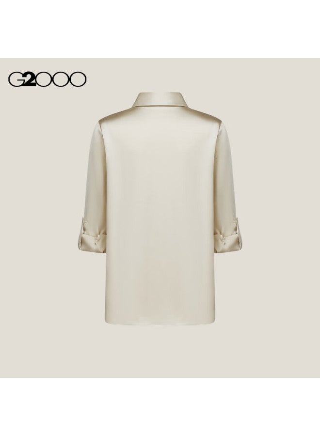 G2000 Smooth Cotton/Linen Blend Women'S Spring/Summer Casual Shirt In Linen Color, Size 36 - Image 1