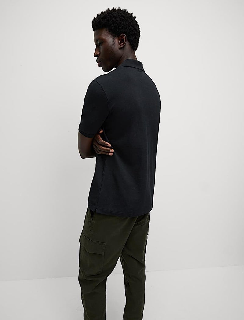 Marks & Spencer ماركس آند سبنسر تي شيرت بولو بيك الأسود الأقصى - Image 5