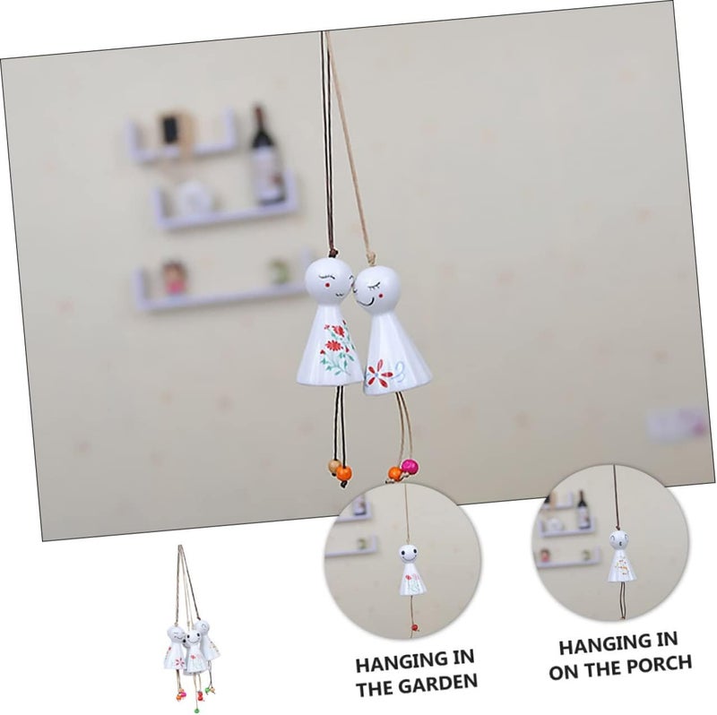klarako 5 pcs Bells Decor Spa Office Chime Ornament Bell for Adorable Hanging Decoration Balcony Color Pendant Style Home Ceramic Room Classic Doll Creative Hand-made Assorted - Image 4