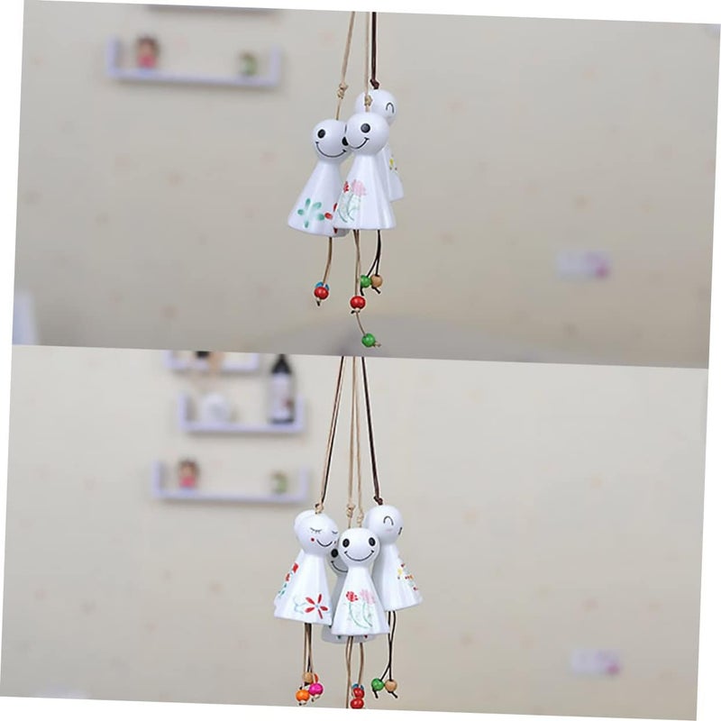 klarako 5 pcs Bells Decor Spa Office Chime Ornament Bell for Adorable Hanging Decoration Balcony Color Pendant Style Home Ceramic Room Classic Doll Creative Hand-made Assorted - Image 2