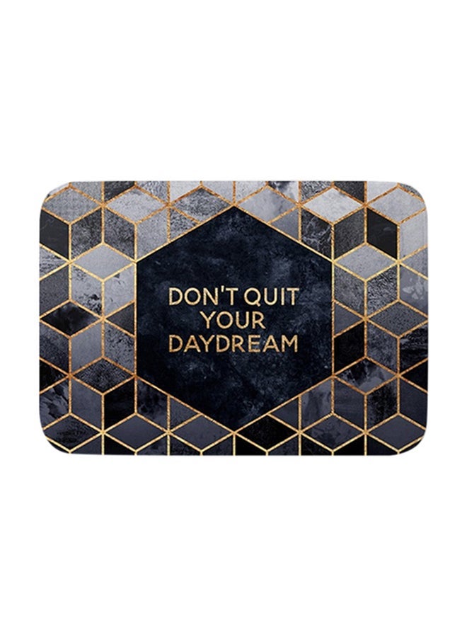 Geometric Pattern Anti-Skid Doormat Grey/Black/Gold 40 x 60cm