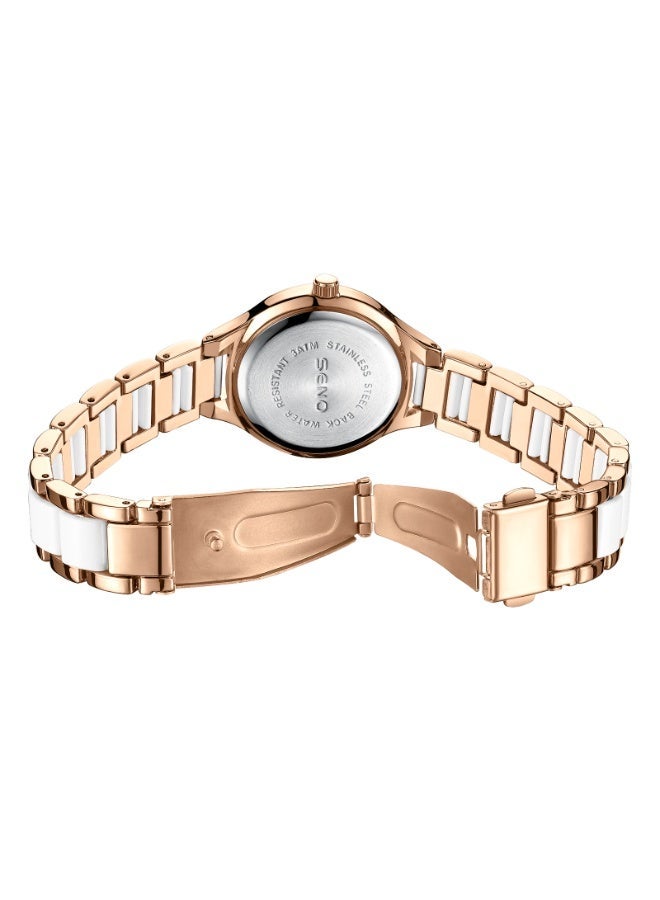 SENO Decorative women's watch with crystal-decorated rose gold - Image 4