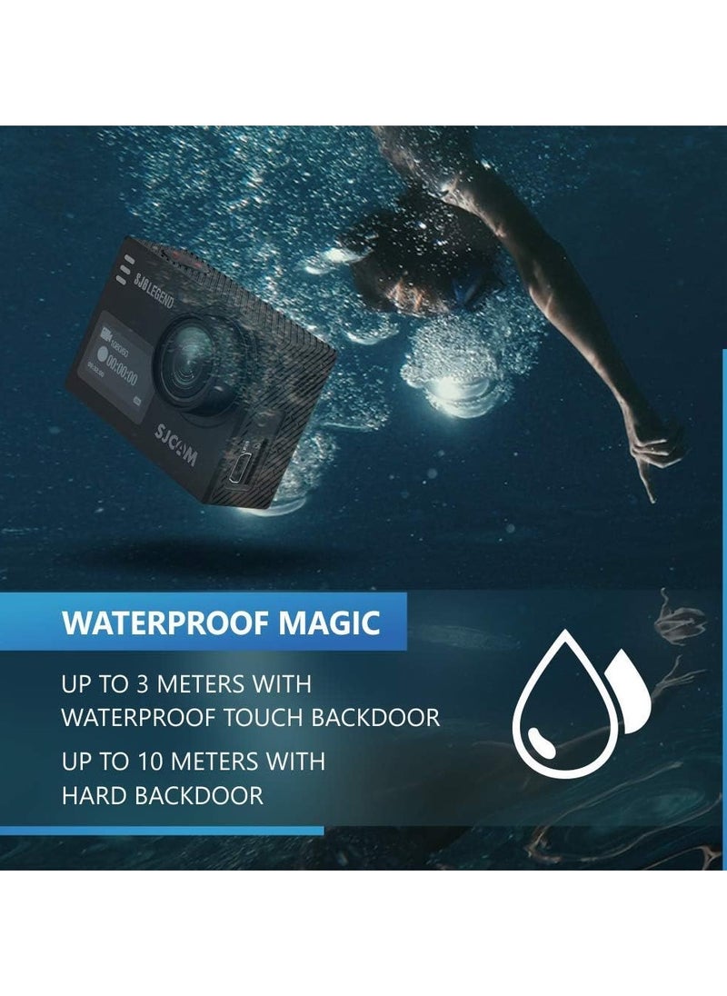 SJCAM - SJCAM SJ6 Legend 4K WiFi Action Camera Waterproof Dual Screen Sport Camera Underwater 2.0 Touchscreen/ 0.9 Front LCD Screen Wide Angel Gyro Stabilization - Image 1