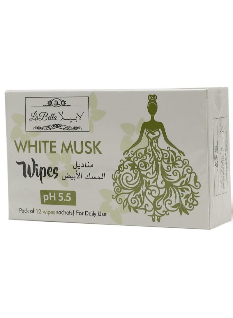 La Bella Feminine wipes White Musk 12 pack