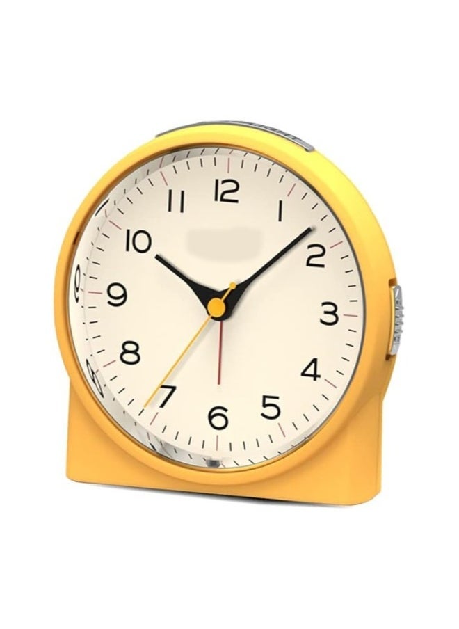 Silent Analog Alarm Clock for Heavy Sleepers - Non-Ticking, Snooze Function, 6 Wake-Up Sounds, Battery Operated, Easy to Set, Ideal Gift for Friends, Lovers, and Children.