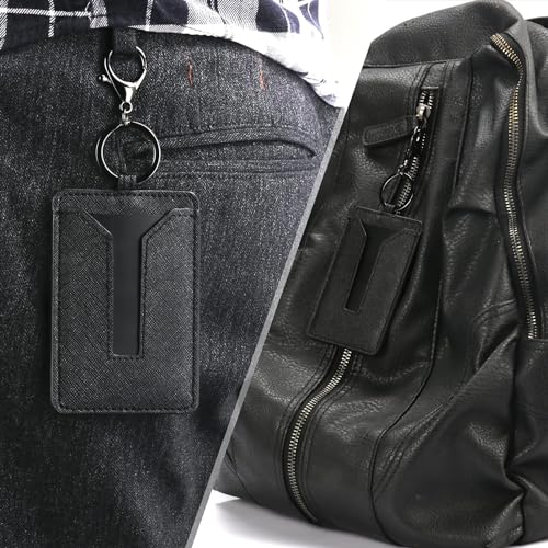 Amiss Car Key Clip, Leather Case and Key Chain Metal Accessories Fit for Tesla Model 3 and Model Y, Car Interior Exterior Accessories -Black (1 Pack) - Image 5