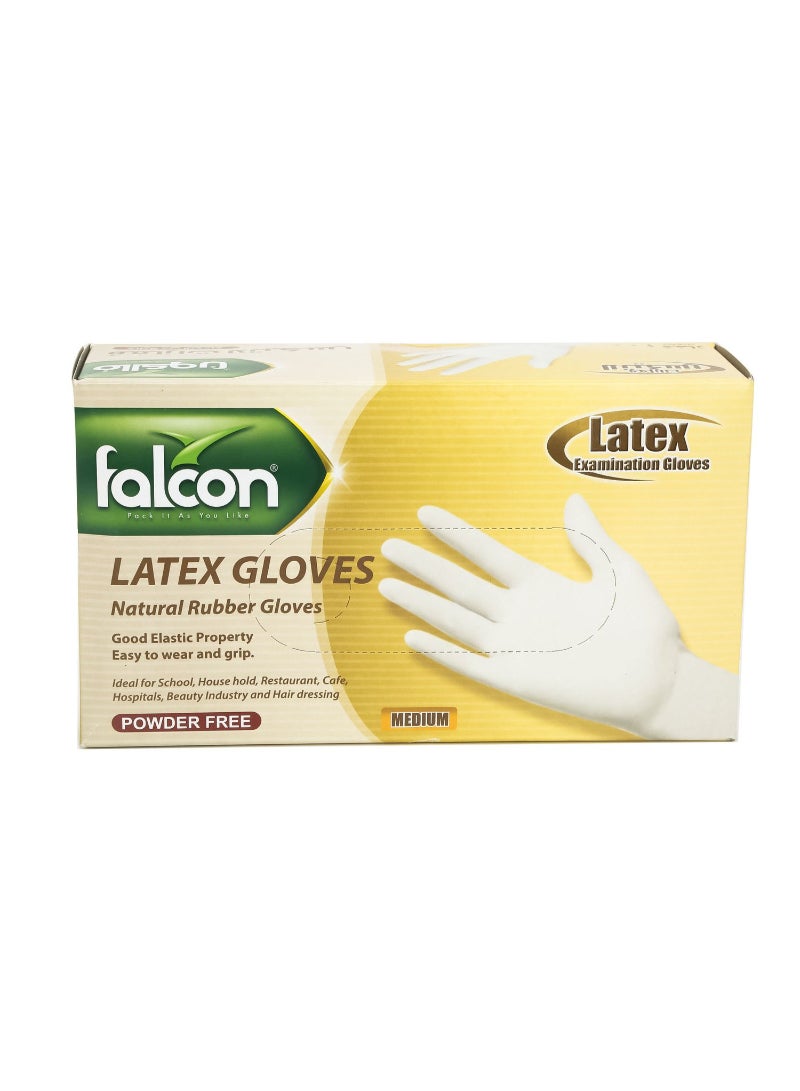 Falcon Falcon Latex Gloves Powder Free Medium 100pcs