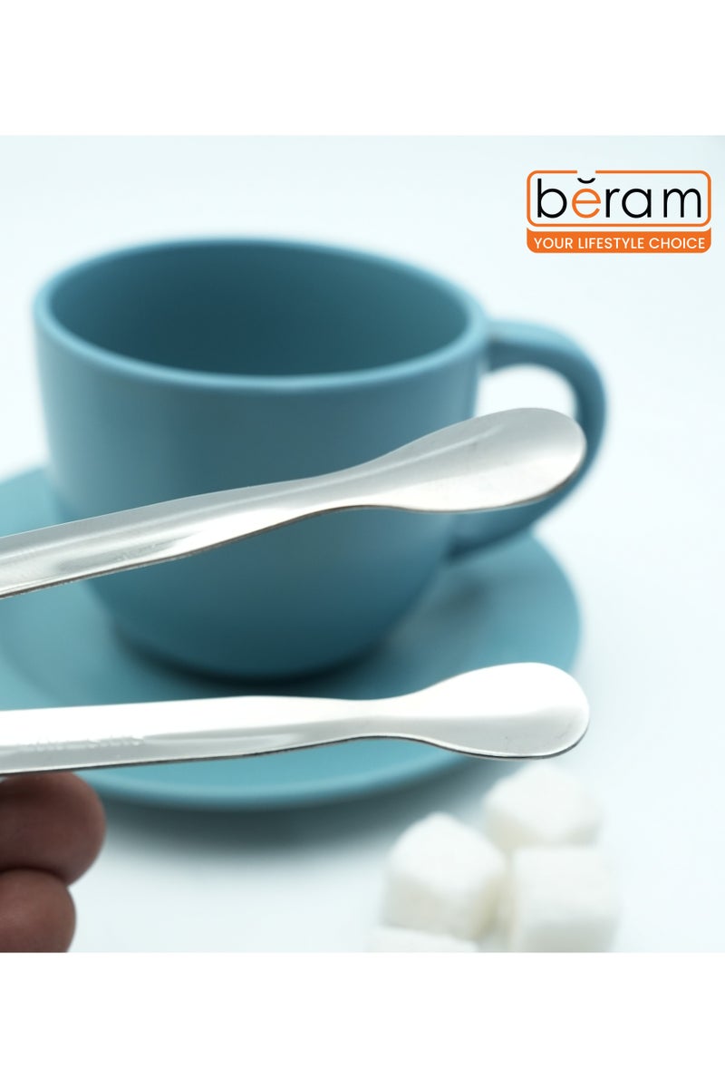 Beram Sugar Tong – Stainless Steel Mini Tongs for Sugar Cubes, Ice, Snacks & Tea Parties – Durable, Rust-Resistant (2, Silver, Oval Design) - Image 2