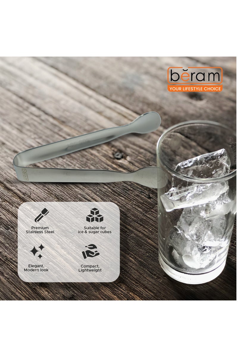 Beram Sugar Tong – Stainless Steel Mini Tongs for Sugar Cubes, Ice, Snacks & Tea Parties – Durable, Rust-Resistant (2, Silver, Oval Design) - Image 3