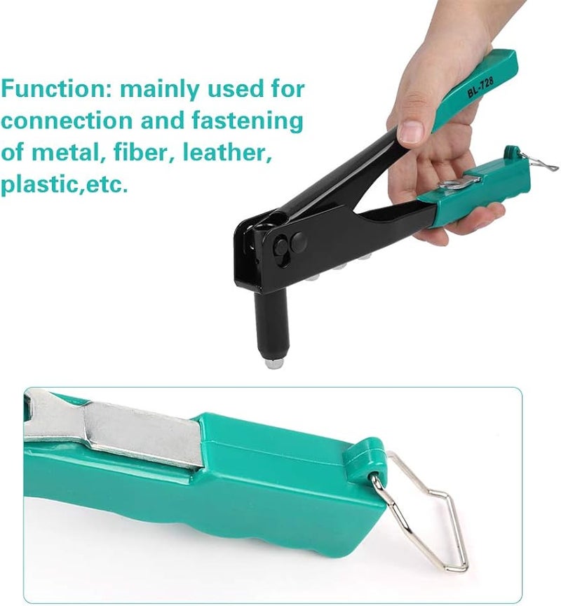 مسدس برشام يدوي محترف لبراغي 2.4 ملم، 3.2 ملم، 4.0 ملم، 4.8 ملم للمعادن والبلاستيك والجلود - Image 5