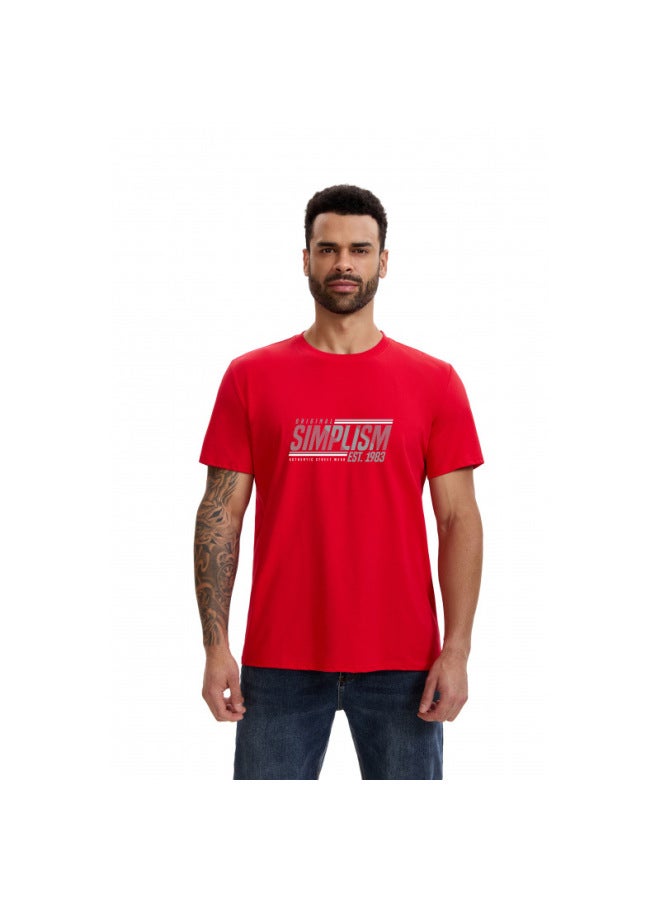 Heavyweight Big Size Mercerized Cotton Letter T-shirt Men's Summer Casual Loose Breathable Print Trendy Short Sleeve Base Layer