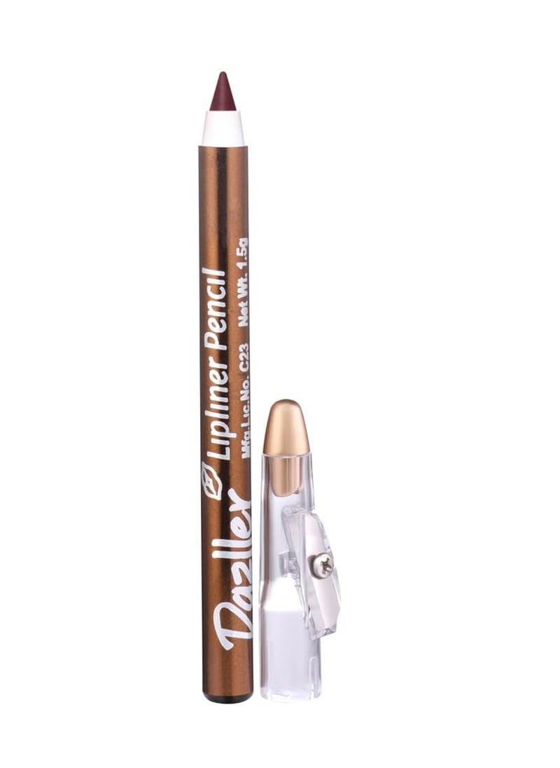 DAZLLER - Dazller Lip Liner 1.5g 009 Black Brown Lightweight Precise Matte Liners with Carnauba Castor Oil In Built Sharpener - Image 1