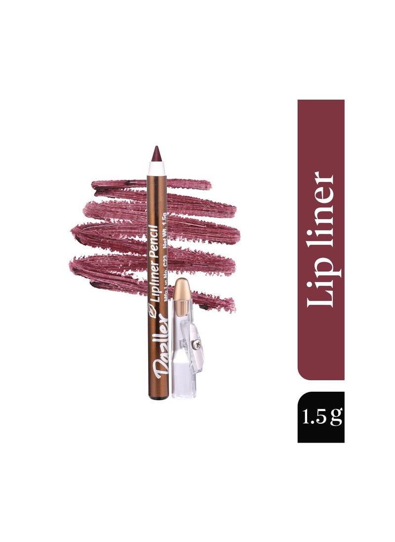 DAZLLER - Dazller Lip Liner 1.5g 009 Black Brown Lightweight Precise Matte Liners with Carnauba Castor Oil In Built Sharpener - Image 1