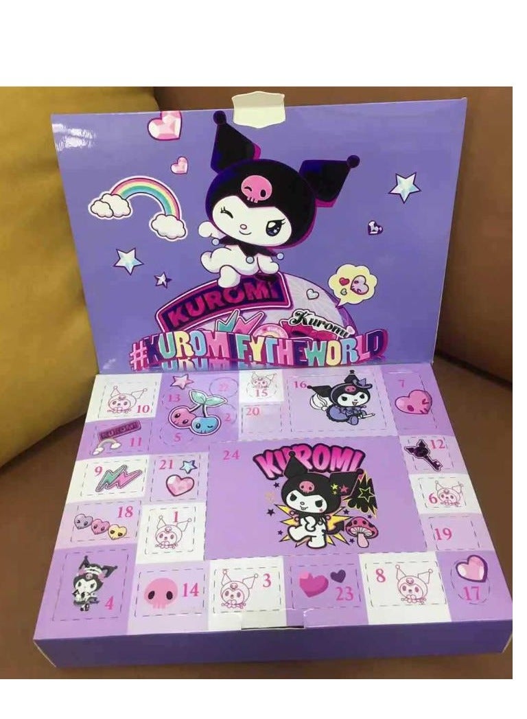 Kuromi blind box poking hole toy set collectible toy set with anime doll keychain, necklace, pendant, ring or badge, ideal birthday gift for children, children's party  - Image 3