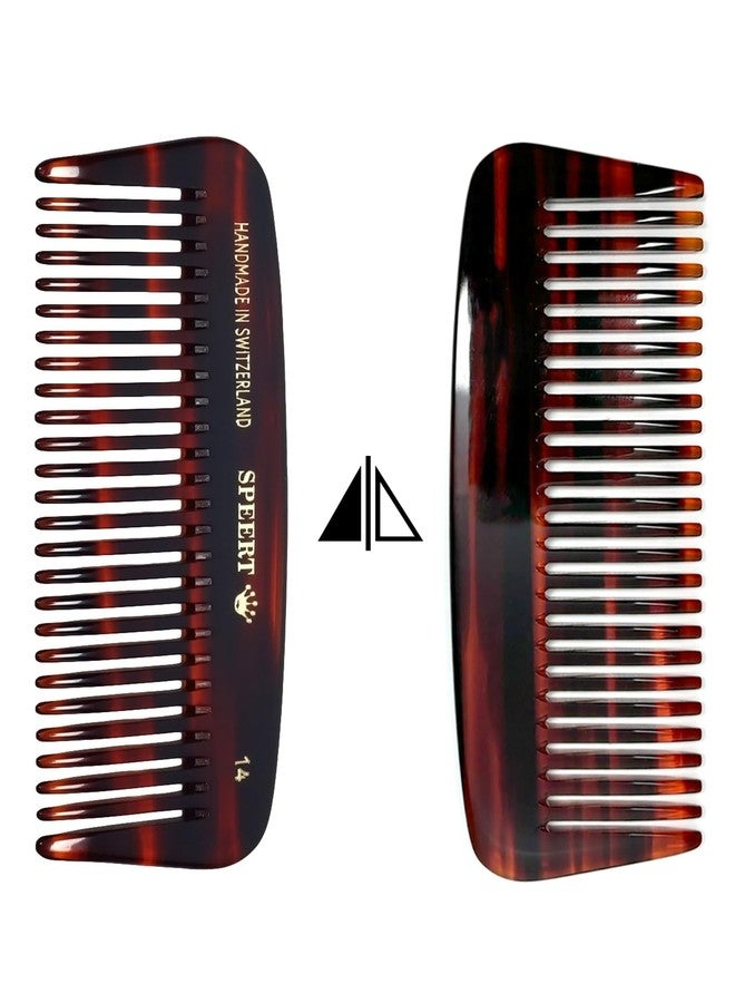 Speert #14 Handmade Wide Tooth Comb Tortoise Havana Acetate Thick Coarse Curly Detangling Parting Grooming Teasing Hair Styling Hairdresser Barber Hairdressing Wet Dry Pocket Travel Women Men Kids - Image 5