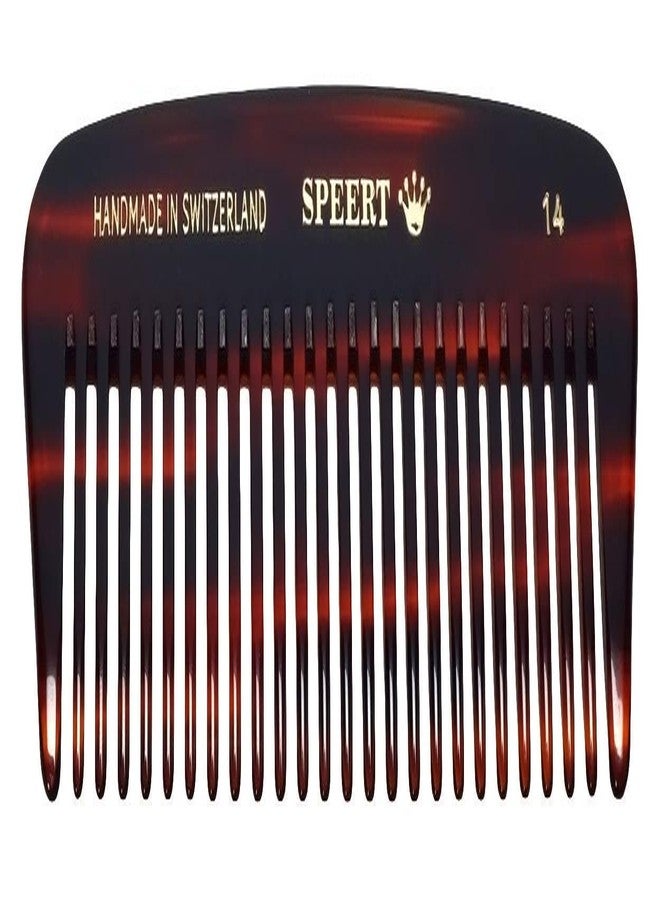 Speert #14 Handmade Wide Tooth Comb Tortoise Havana Acetate Thick Coarse Curly Detangling Parting Grooming Teasing Hair Styling Hairdresser Barber Hairdressing Wet Dry Pocket Travel Women Men Kids - Image 1