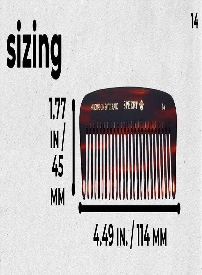 Speert #14 Handmade Wide Tooth Comb Tortoise Havana Acetate Thick Coarse Curly Detangling Parting Grooming Teasing Hair Styling Hairdresser Barber Hairdressing Wet Dry Pocket Travel Women Men Kids - Image 3