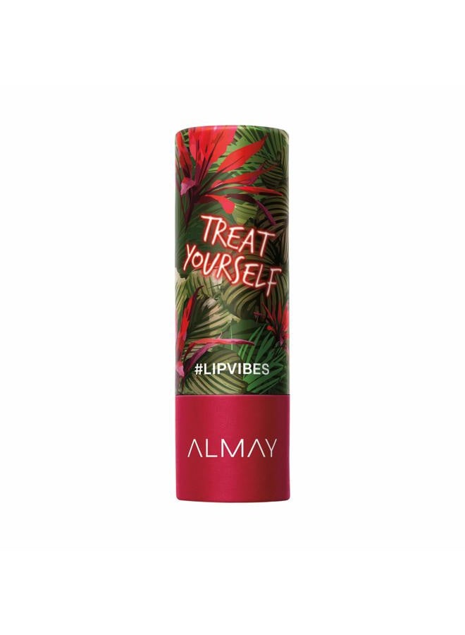 Almay Lip Vibes Lipstick with Vitamin E Oil & Shea Butter, Matte Finish, Hypoallergenic, Treat Yourself, 0.14 Oz - Image 1