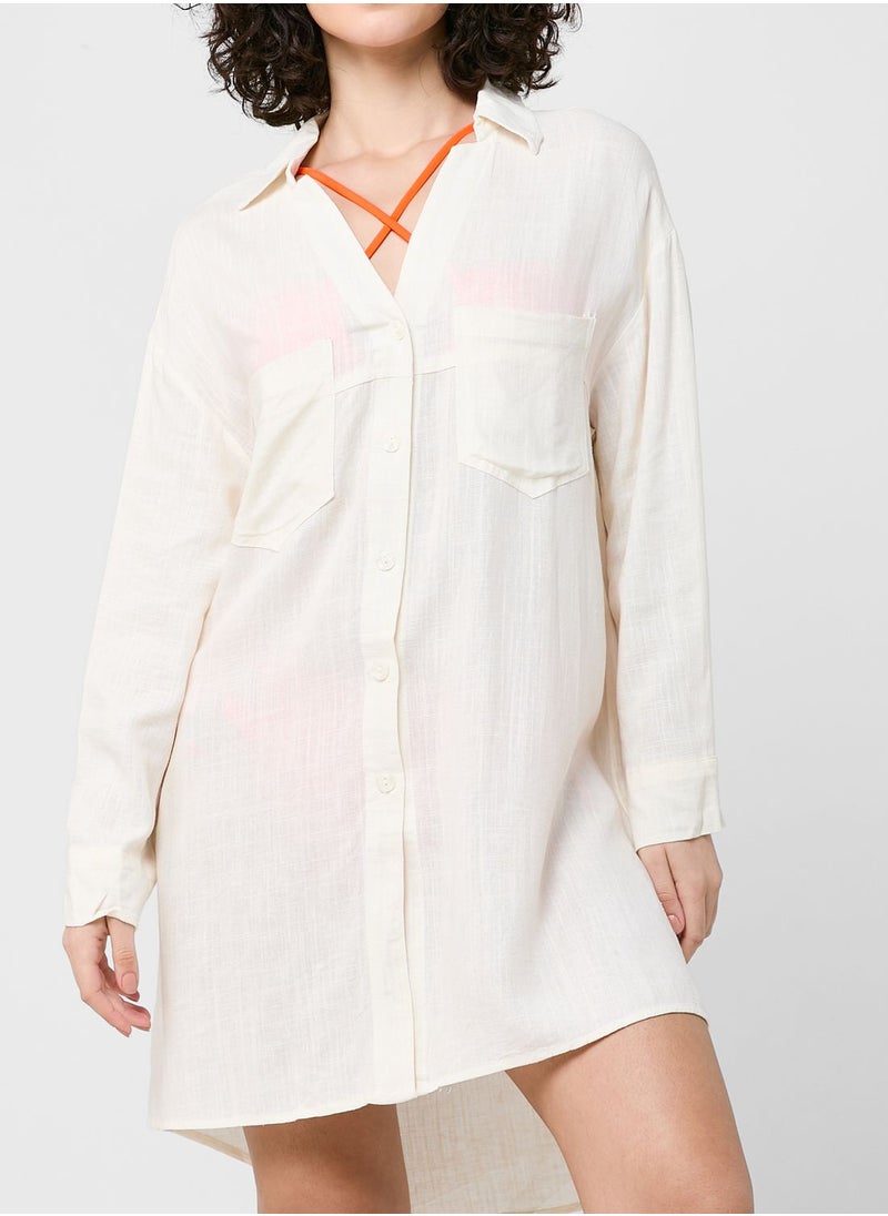 Coconut Cove - Button Down Beachwear Shirt - Image 1