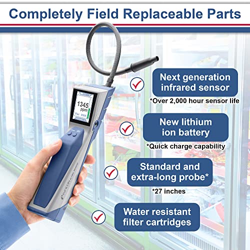 Inficon جهاز كشف تسربات المبردات INFICON D-TEK Stratus ومراقب محمول، الطراز: 724-202-G1، أبيض فاتح - Image 4