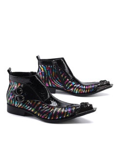 Shougu New Multicolored Pattern Short Boots For Autumn And Winter  - Image 1