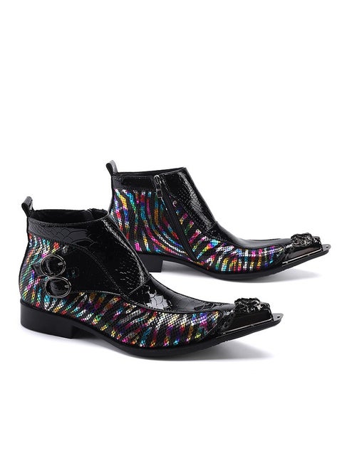 New Multicolored Pattern Short Boots For Autumn And Winter