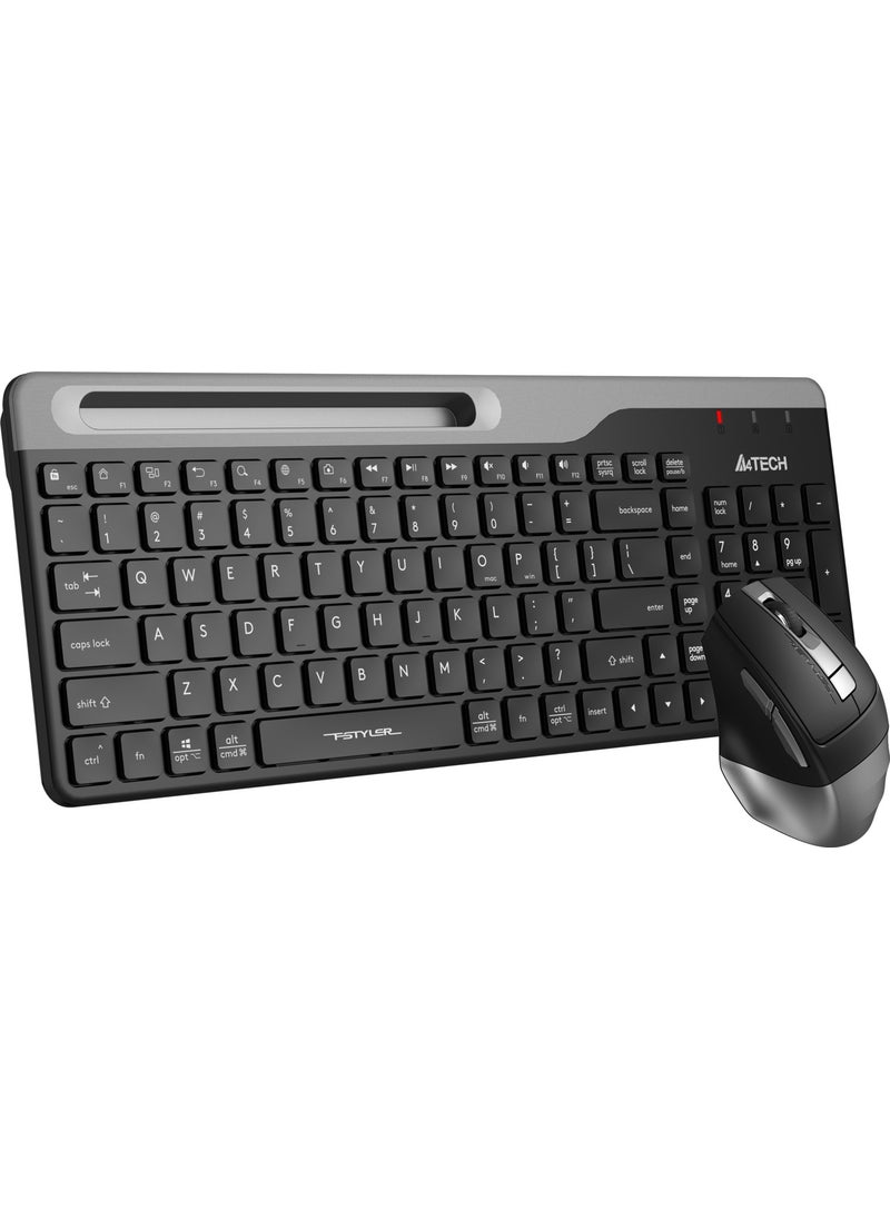 A4TECH A4 Tech FB2535C Fstyler Bluetooth & 2.4Ghz Wireless Q Turkish FN-Multimedia Keyboard & Rechargeable Mouse Set  - Image 2