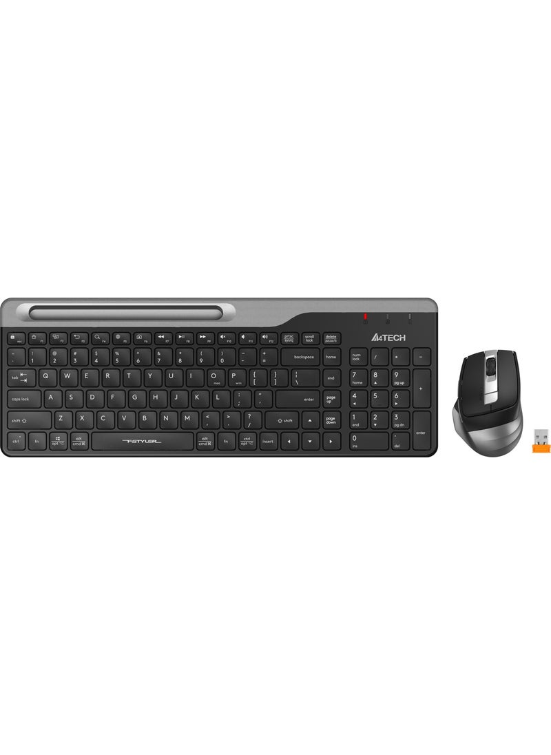 A4TECH A4 Tech FB2535C Fstyler Bluetooth & 2.4Ghz Wireless Q Turkish FN-Multimedia Keyboard & Rechargeable Mouse Set  - Image 1