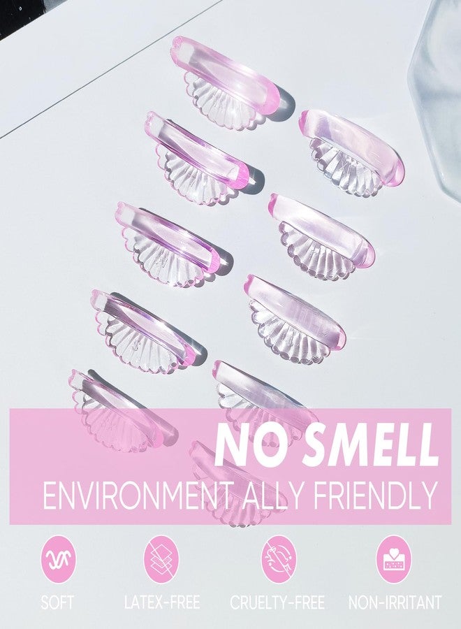 PERMANIA Lash Lift Pads, New Self-Adhesive Super Soft 10 Pcs/5 Sizes Shell Pink Lash Lift Rods Extreme Eyelash Curler - Image 4