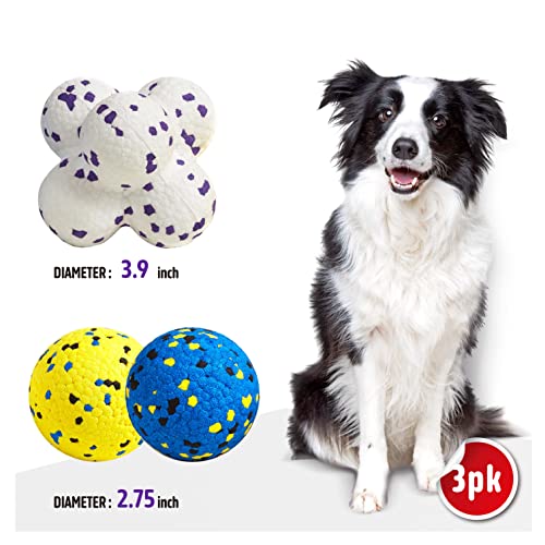 Kimee Dog Balls Tennis Ball Toys Dog Toys for Aggressive Chewers Durable Teething Chew Toys Water Toy Fetch Ball for Large Medium Small Dog and Puppies (4 Balls) - Image 2