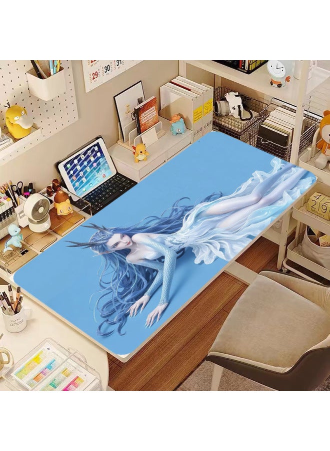 Mouse Pad Thickened Nezha Sangu Ao Leap Two-dimensional Office E-sports Super Large Mouse Pad-Color:50*100-Pattern:Nezha Three Aunt Green Dragon Tail - Image 2