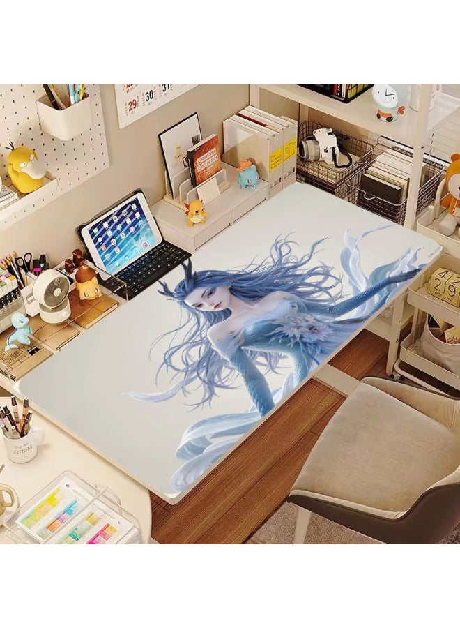 Mouse Pad Thickened Nezha Sangu Ao Leap Two-dimensional Office E-sports Super Large Mouse Pad-Color:50*100-Pattern:Nezha Three Aunt Green Dragon Tail - Image 3