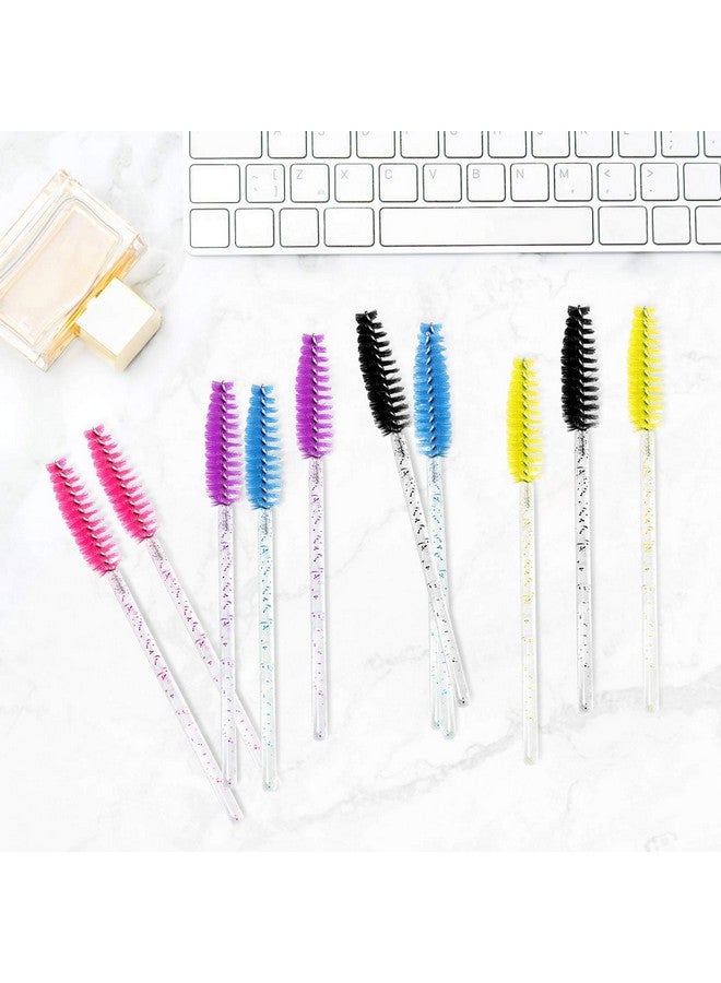 GoWorth 200 Pcs Disposable Crystal Eyelash Mascara Brushes Wands For Eye Lash Extension Eyebrow And Makeup (Black) - Image 3