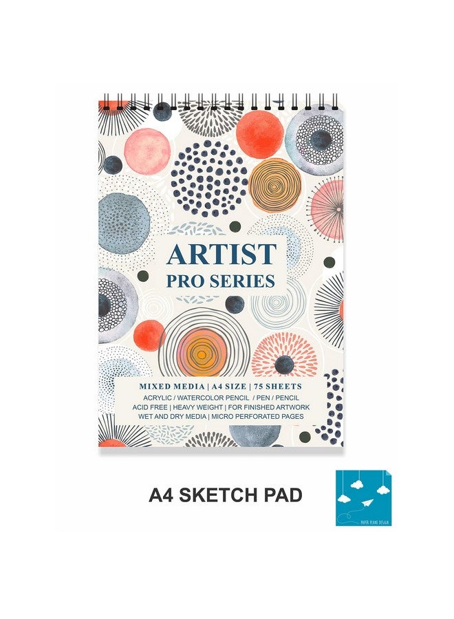 Paper Plane Design Spiral Bound Artists Sketch Drawing Book, A4 Size, 75 Pages, 160 GSM - Image 2