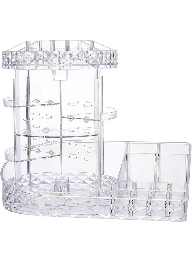 DubaiGallery Makeup Organiser, 360 Degree Rotating Cosmetic Display Stand, Adjustable Makeup Organiser, Transparent Cosmetic Storage Box, Crystal Clear case For Dresser, Bedroom, Bathroom - Image 2
