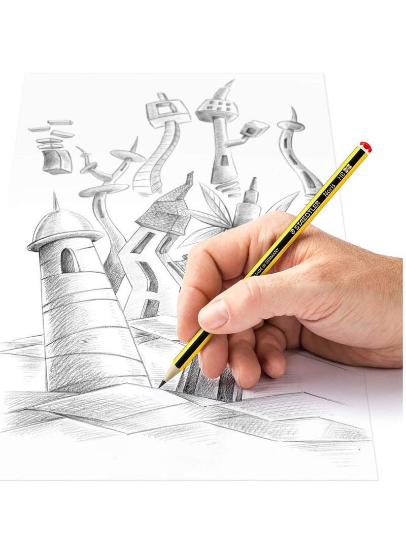 STAEDTLER 12-Piece Noris Pencil With  One Yellow Highligter - Image 3