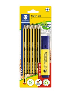 STAEDTLER 12-Piece Noris Pencil With  One Yellow Highligter  - Image 1