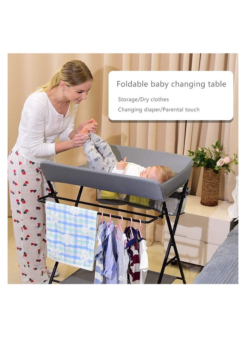 SAPU - Portable Baby Changing Table, Diaper Changing Table Dresser Changing Station for Infant, Diaper Changing Table Pad, Mobile Nursery Organizer for Newborn With wheels, height can be adjusted in three st - Image 1