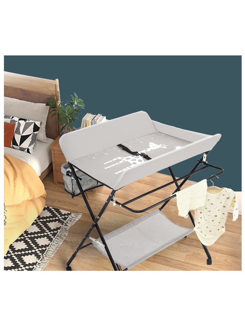 SAPU - Portable Baby Changing Table, Diaper Changing Table Dresser Changing Station for Infant, Diaper Changing Table Pad, Mobile Nursery Organizer for Newborn With wheels, height can be adjusted in three st - Image 1
