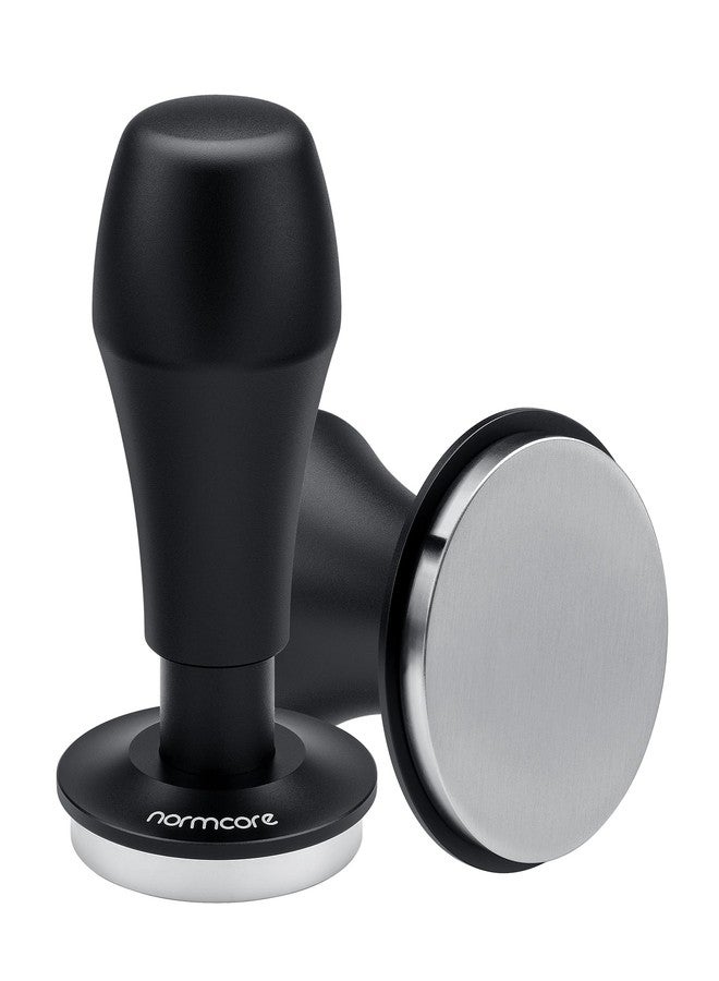 Normcore 45.5mm Coffee Tamper V4.1 with Click Sound Feedback, Spring Loaded Tamper with 304 Stainless Steel Flat Base Fits Flair Pro and Pro 2, Anodized Aluminum Handle with Silicone Stand, Black - Image 1