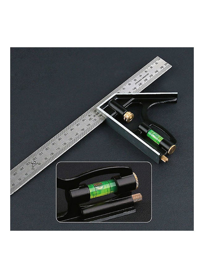 مسطرة مركبة بزاوية مربعة، مقاس 300 مم. أسود/فضي 32.00X5.00X11.00سم - Image 4