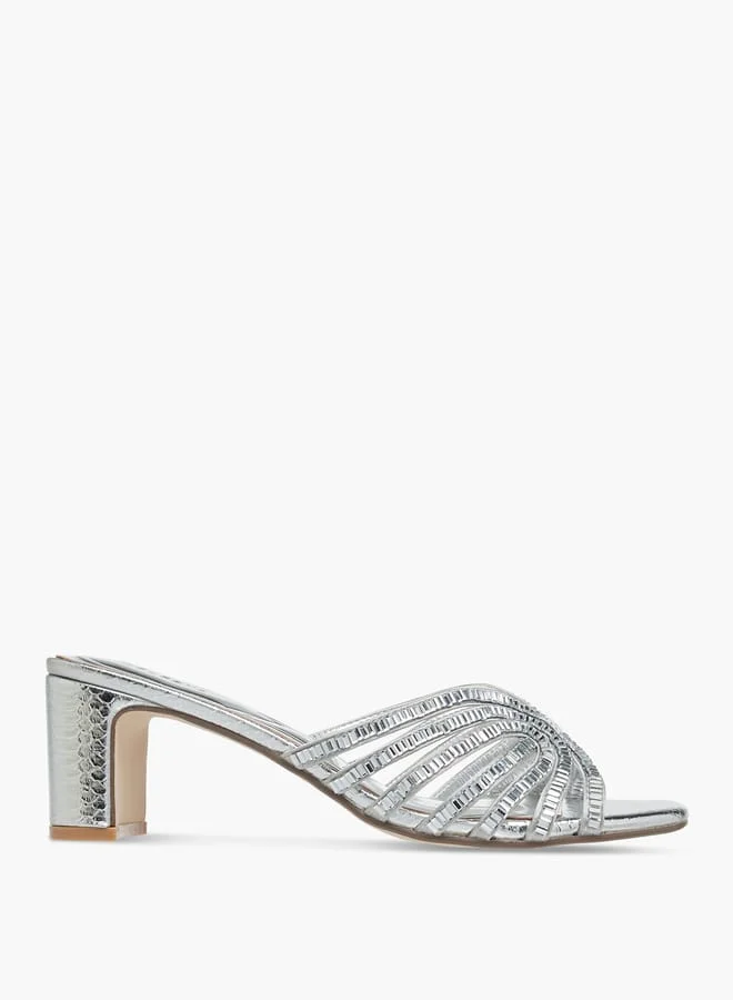 Celeste Women's Embellished Slip-On Sandals with Block Heel