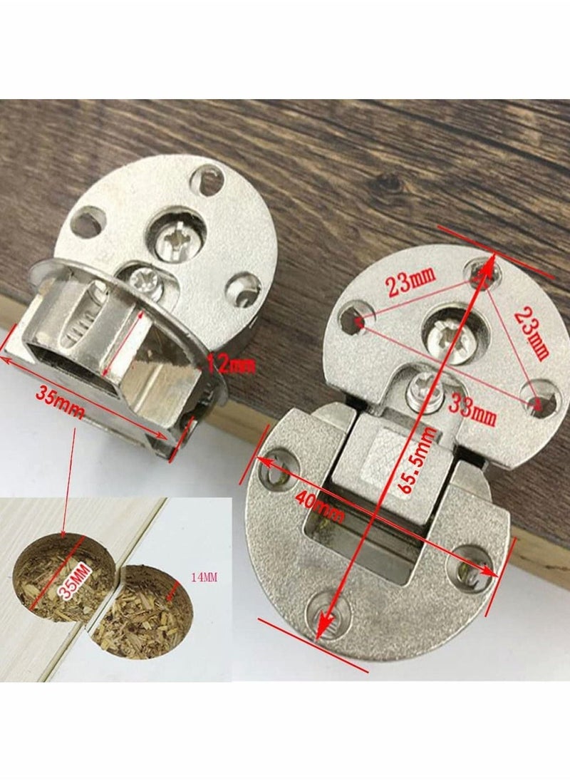 2Pack Folding Table Hinge 1/4in 90° Adjustable Concealed for Cupboard Cabinet Furniture Doors Hinges Door Hardware - Image 2