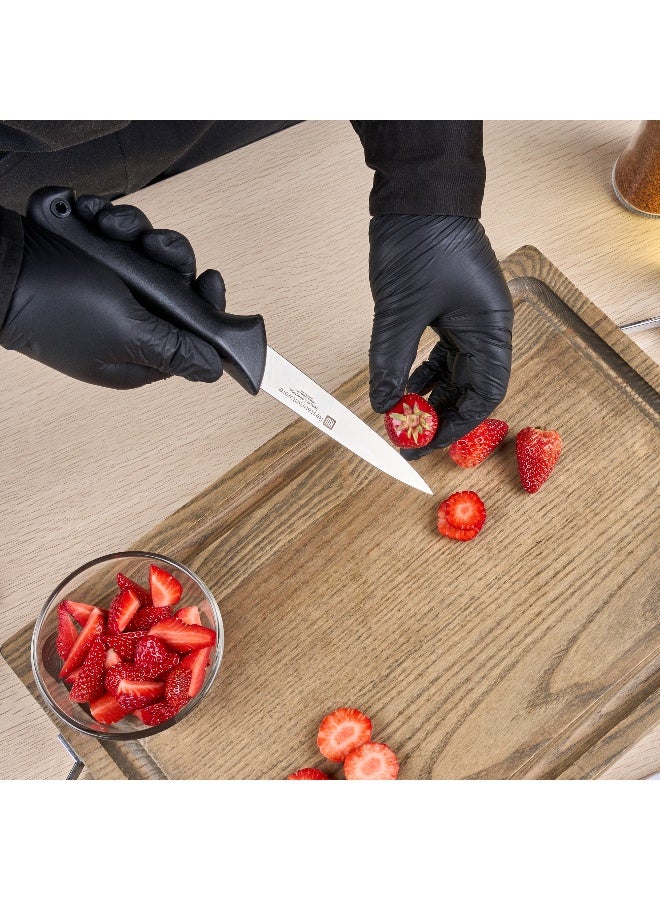 Restaurantware Sensei 3.5 Inch Paring Knife, 1 With Colored Coded Pins Kitchen Knife - High-Carbon, Stain-Resistant, Black German Steel Peeling Knife, Ergonomic Handle, For Meats, Vegetables, Fruits - Image 5