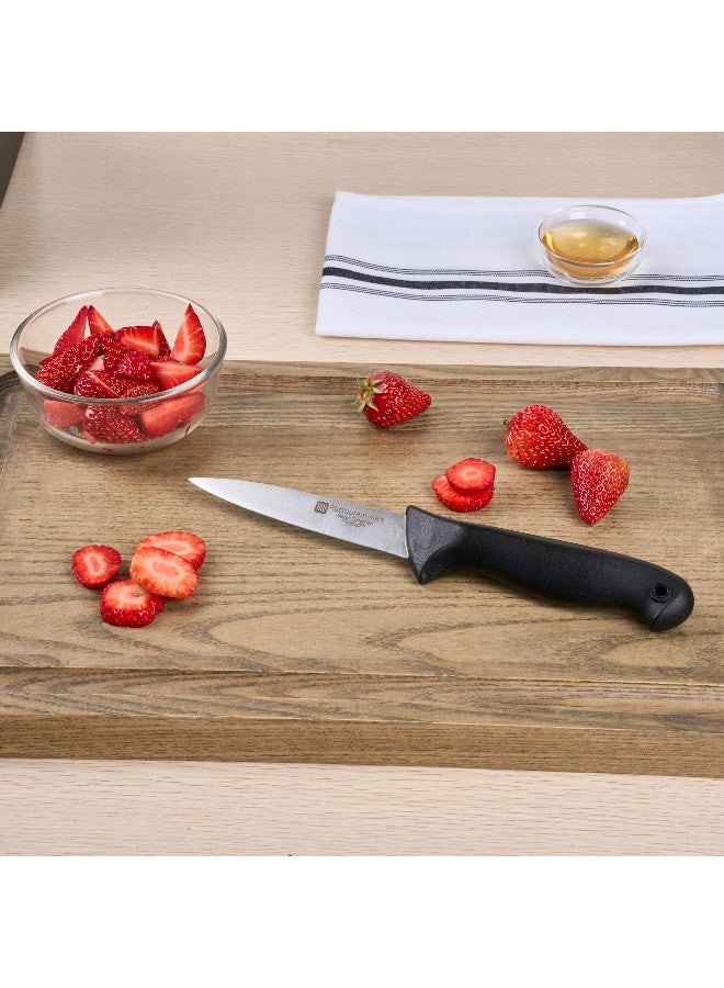 Restaurantware Sensei 3.5 Inch Paring Knife, 1 With Colored Coded Pins Kitchen Knife - High-Carbon, Stain-Resistant, Black German Steel Peeling Knife, Ergonomic Handle, For Meats, Vegetables, Fruits - Image 4