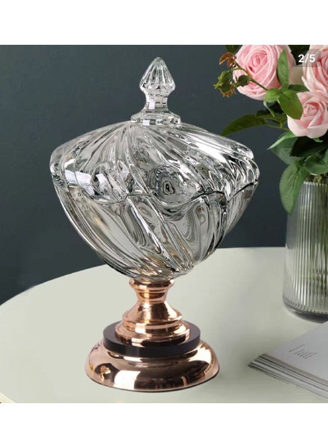Glass Bonbonnière Length: 28 cm Diameter: 18 cm - Image 1
