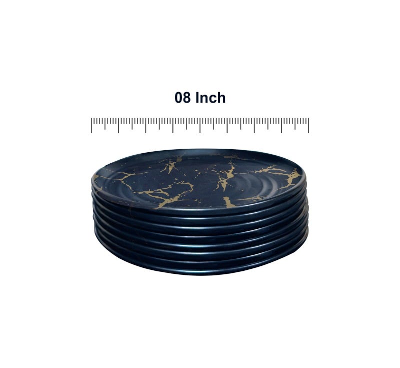 Urmila Plastic Elegant, Unabreakable & Stainless Melamine Dinner Set of 18 (Black Gold) - Image 3