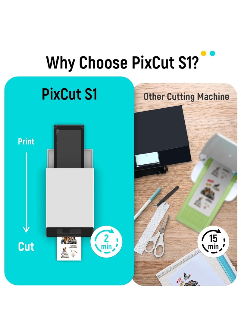 Liene PixCut S1 All-in-One Photo Printer, Sticker Printer and Cutting Machine, Multifunctional and Sticker for Scrapbook and DIY Projects, 300 DPI Dye Sublimation - Image 2